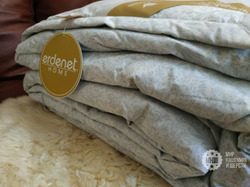 Одеяло из верблюжьего пуха ERDENET (Монголия) 150x200 см. - серо-голубой орнамент
