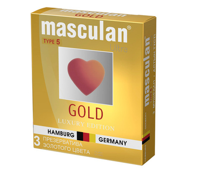 Презервативы Masculan 5 Ultra золотого цвета 3 шт