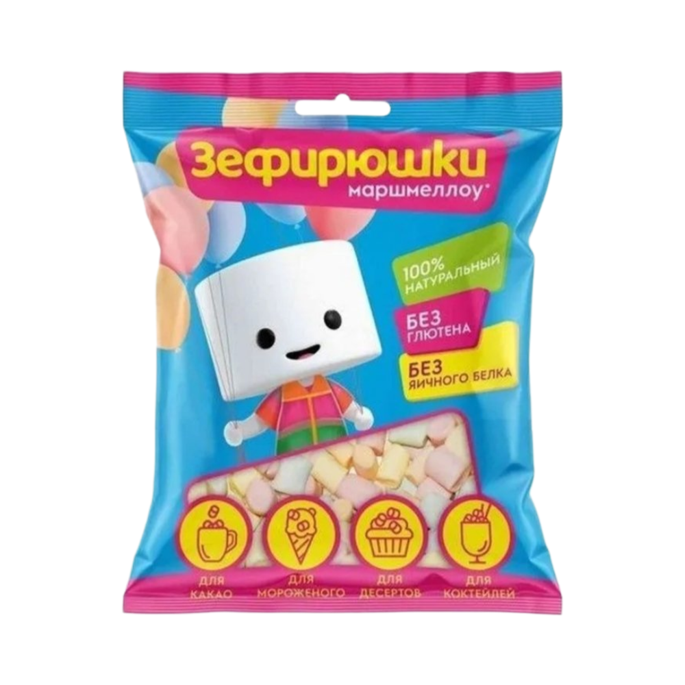 ЗЕФИРЮШКИ Цветные бочонки воздушный зефир для десертов 80г