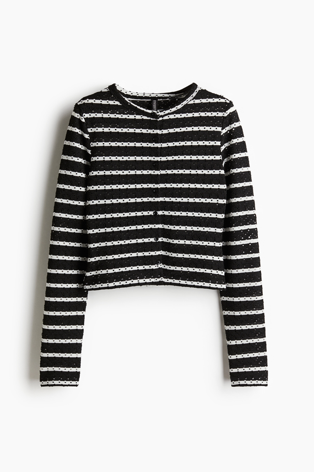Ажурный трикотажный кардиган в полоску - H&M