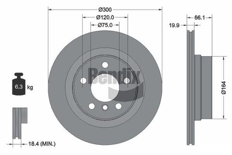 BENDIX Braking - BDS1293-BEN - Brake Disc