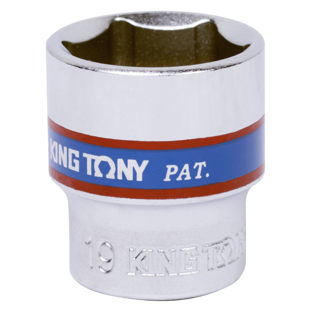 KING TONY (333519M) Головка торцевая стандартная шестигранная 3/8", 19 мм