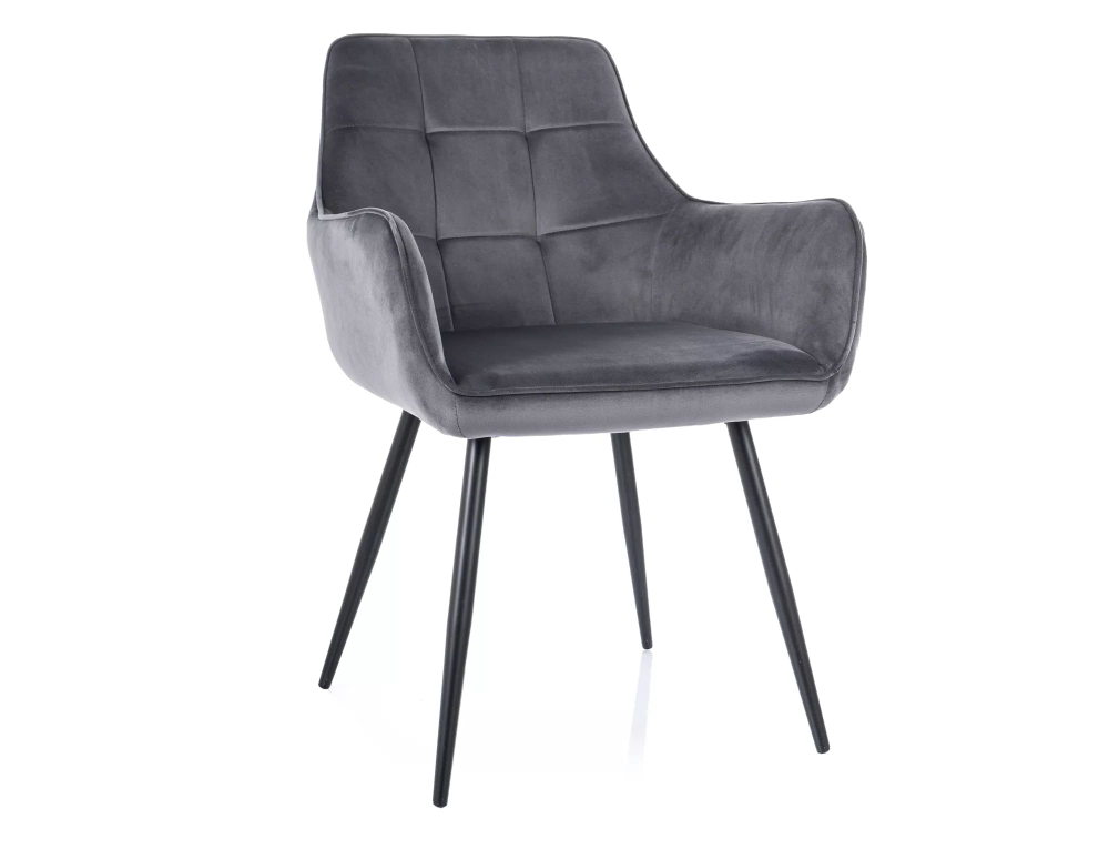 Стул SIGNAL LEMON Velvet Bluvel 14 темно-серый/черный