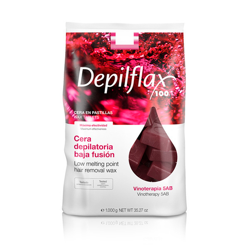 Воск горячий в брикетах Depilflax Extra Вино 1000г