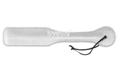Двусторонняя гладкая шлепалка Struggle My Spanker - 32 см. (Цвет: серебристый с черным)