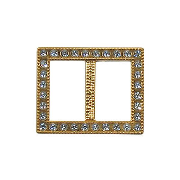Пряжка ременная металл (внешн. 26х18 мм), 1 шт, со стразами, 51305 081 Swarovski, золото, Gamma 51305 081