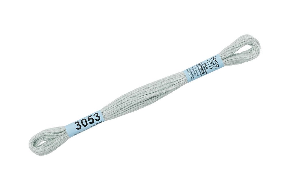 Мулине Gamma 100% хлопок, цв.3053 бл.бл.голубой, 24 мотка по 8 метров