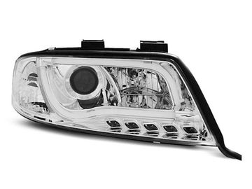 Передние фары led tube lights chrome для Audi A6 C5
