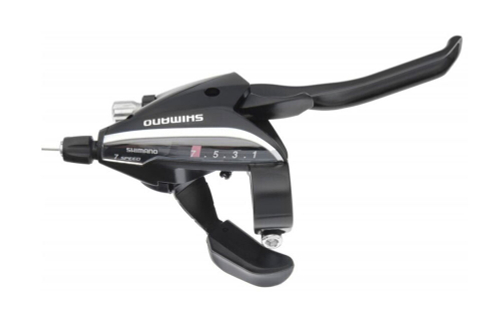 Шифтер/Ручка тормоза Shimano Altus ST-EF500-7R-2A правый для 7-скоростной задней передачи, под 2 пальца, с тросом 2050 мм, алюминий, чёрный