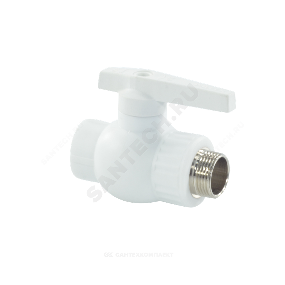 Кран шаровой PP-R белый Дн 25х3/4" Ру25 НР VALFEX 10144225