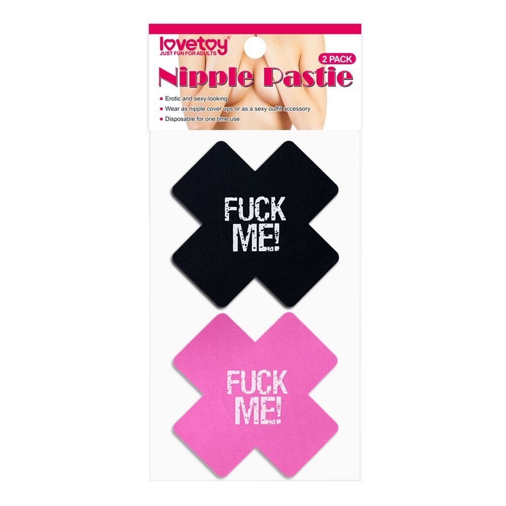 Набор из 2 пар пэстисов Cross Pattern Nipple Pasties (Цвет: розовый с черным)