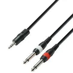 Adam Hall K3 YWPP 0300 - кабель аудио TRS (jack) stereo 3.5 mm - 2 х TRS (jack) mono 6.3 mm, 0.22 мм