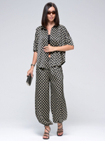 Костюм с Алладинами летний шелковый "ART SILK", 713.9062.06.04, цвет черный беж
