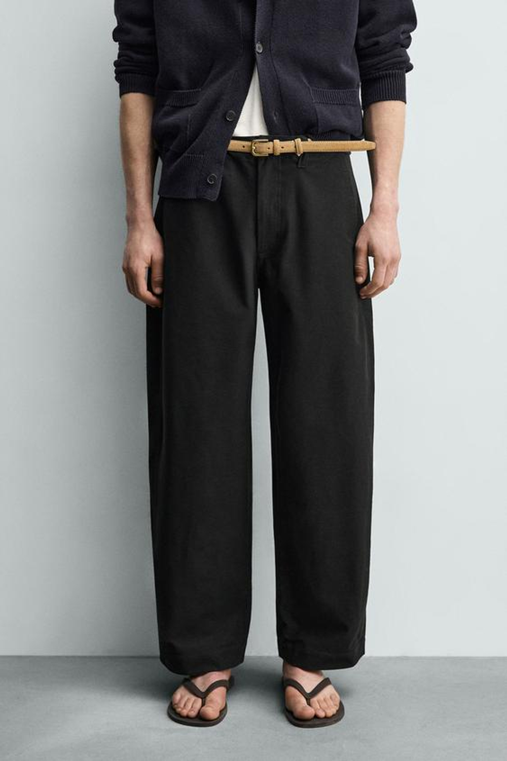 ZARA БРЮКИ BALLOON FIT, ЧЕРНЫЙ