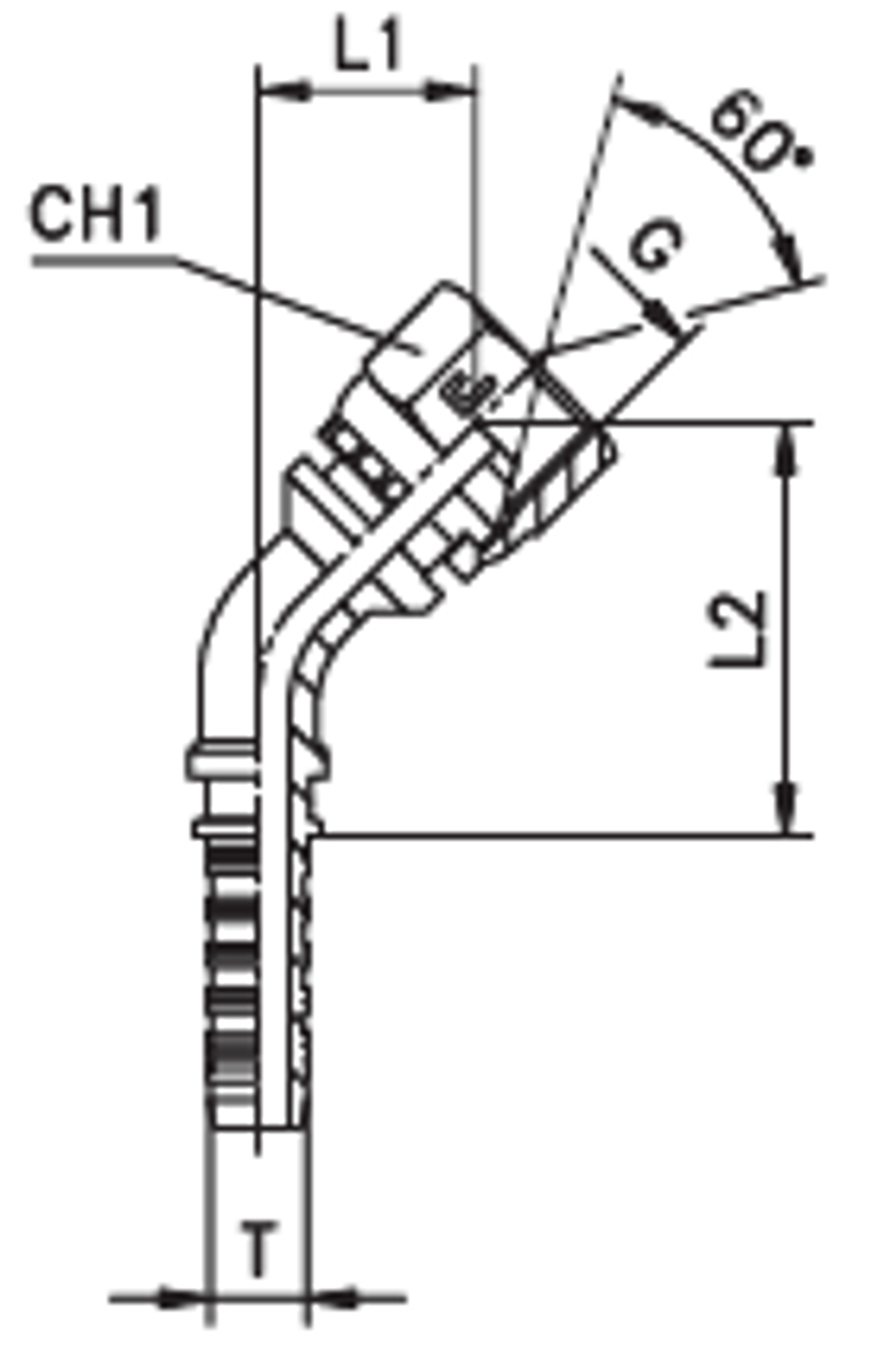 Фитинг DN 08 BSP (Г) 1/4 (45)