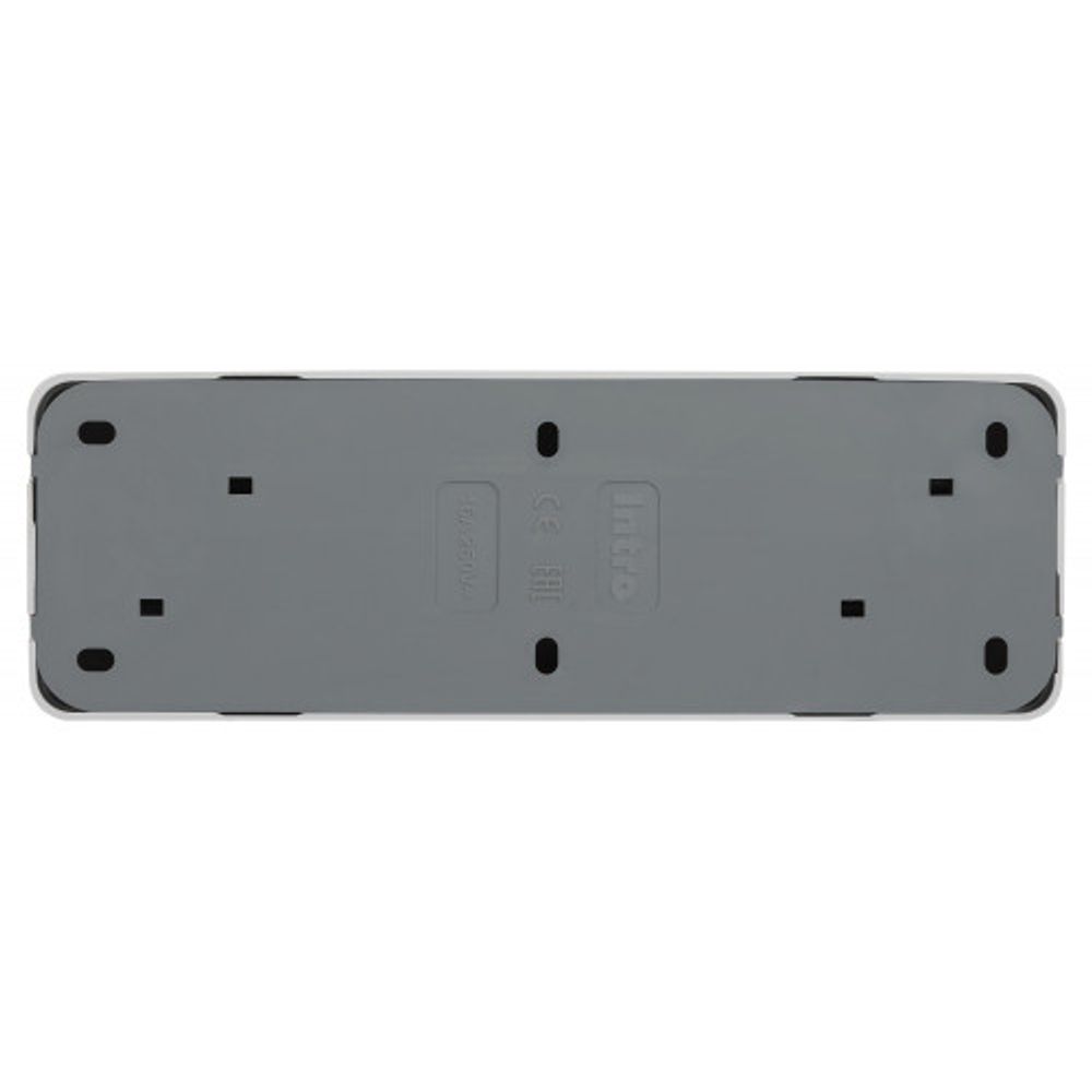 Розетка Intro Quadro 2-207-01 без заземления четверная 4х2P 16А-250В IP20 ОУ белый | Intro