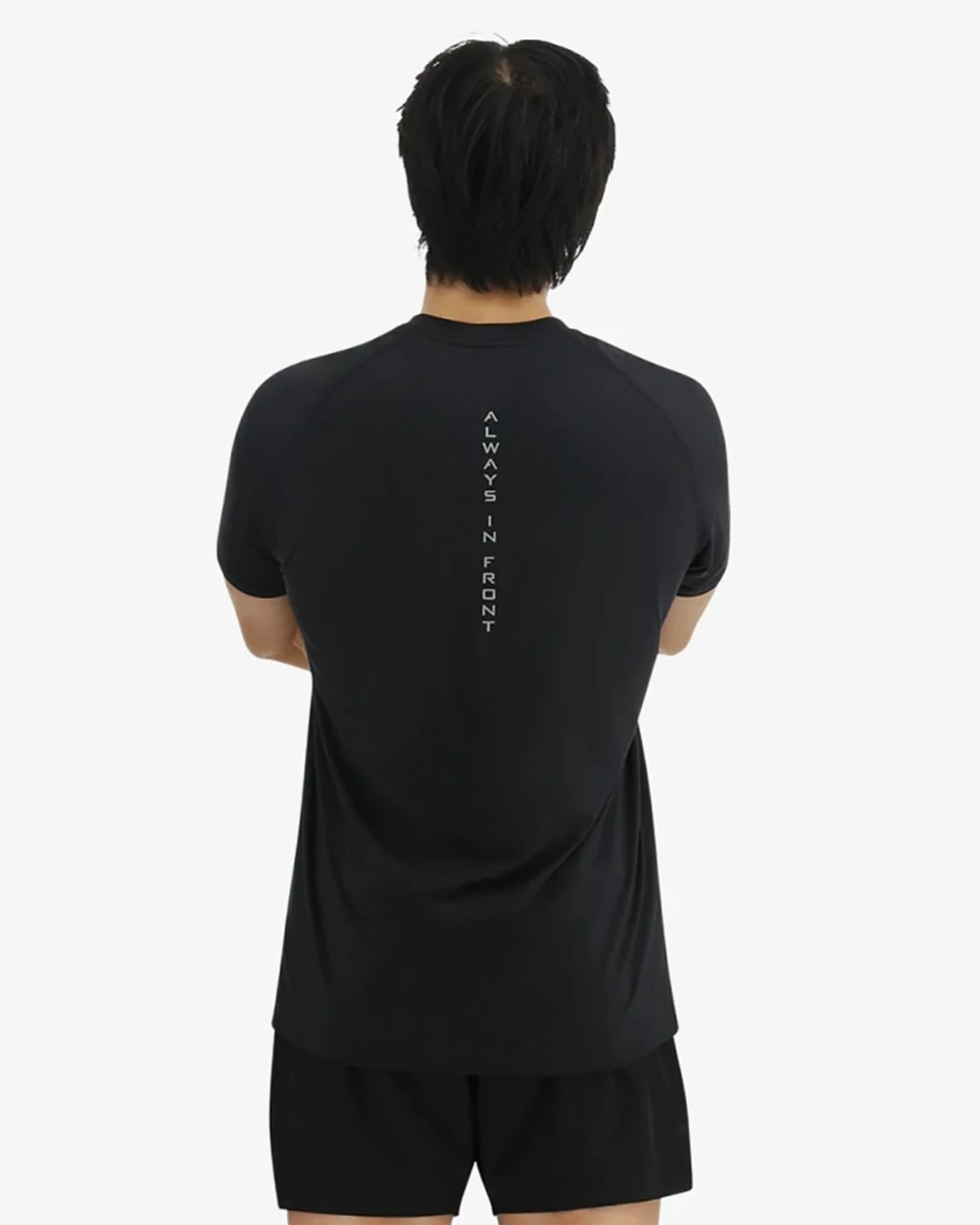 Футболка мужская TYR MEN'S CLIMADRY RAGLAN TECH TEE BIG LOGO - SOLID (Черная)