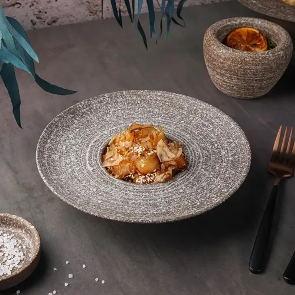 Тарелка глубокая 100 мл d 22 см h5 см для пасты Brown Untouched Taiga P.L. Proff Cuisine [1]