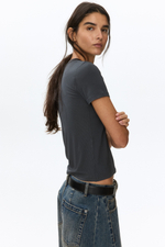 Футболка из вискозы в рубчик - H&M