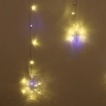 Гирлянда для дома БАХРОМА «Снежинка» ш2,5 м* в0,6/0,9м 130 ламп LED, IP-20, Теплый белый, белый мерцает (возможность соединения)