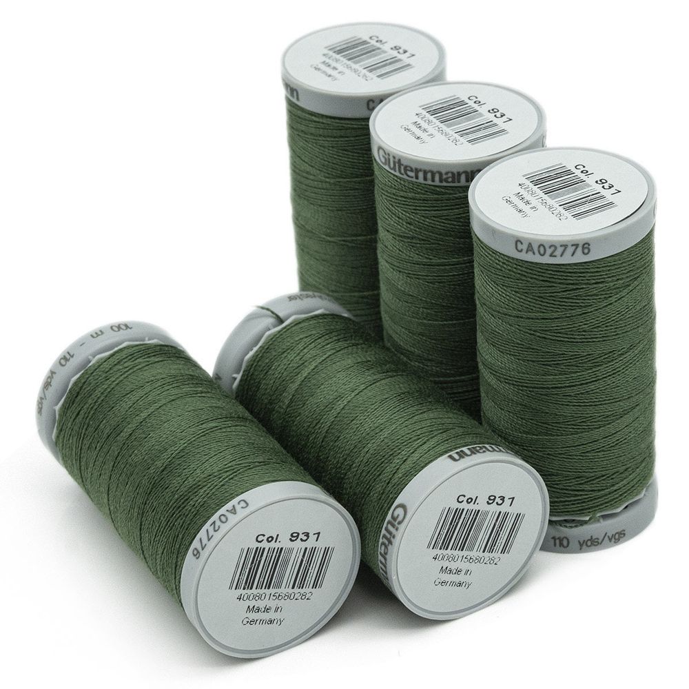 Нитки суперкрепкие Gutermann Extra Strong M782 №40 (100 метров), 5 кат. | 931 зеленый мох