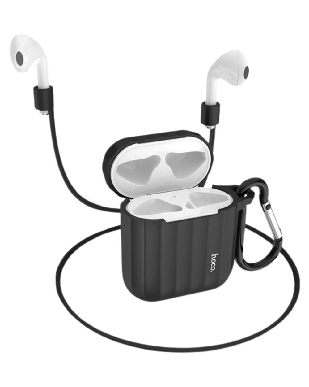Силиконовый чехол для AirPods 1/2 Hoco WB10 черный