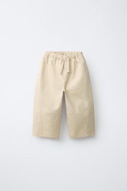 ZARA БРЮКИ BAGGY, СВЕТЛО-БЕЖЕВЫЙ