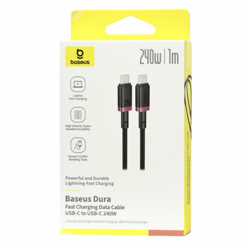 Кабель-зарядка Type-C на Type-C Baseus Dura Series 240W 1м (P10377803U03-01) красно-черный