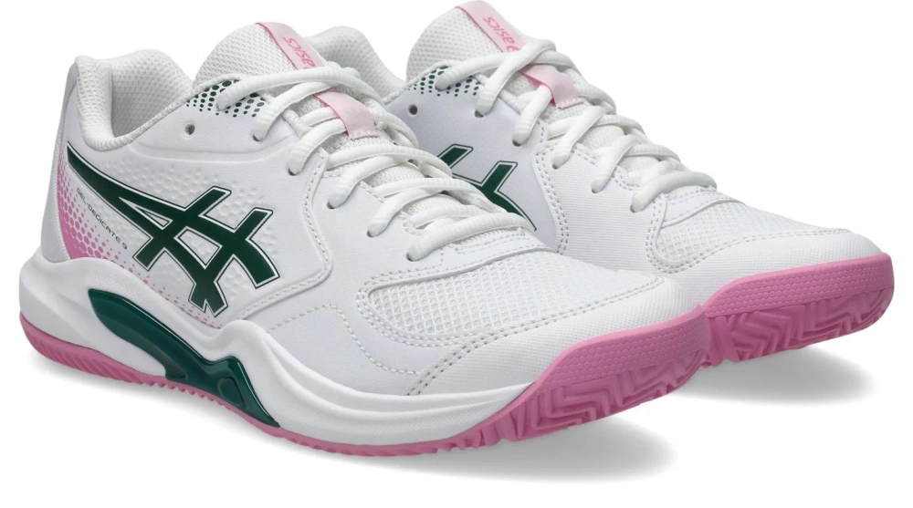 Женские кроссовки для padel Asics Gel-Dedicate 9 Padel - white/jewel green