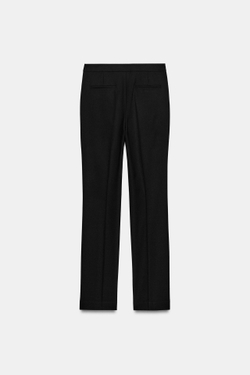 ZARA БРЮКИ ПРЯМОГО КРОЯ С ВЫСОКОЙ ПОСАДКОЙ, ЧЕРНЫЙ