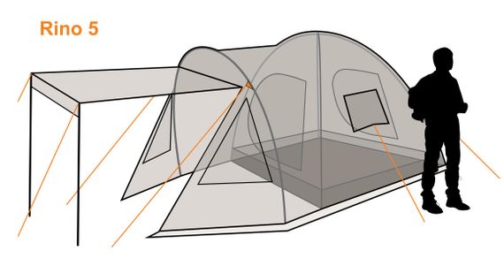 Палатка Canadian Camper RINO 5, цвет woodland, схема 2.