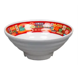 Салатник 1180 мл миска для лапши d 20,3 см пластик меламин White-Red "Паназия" P.L. Proff Cuisine