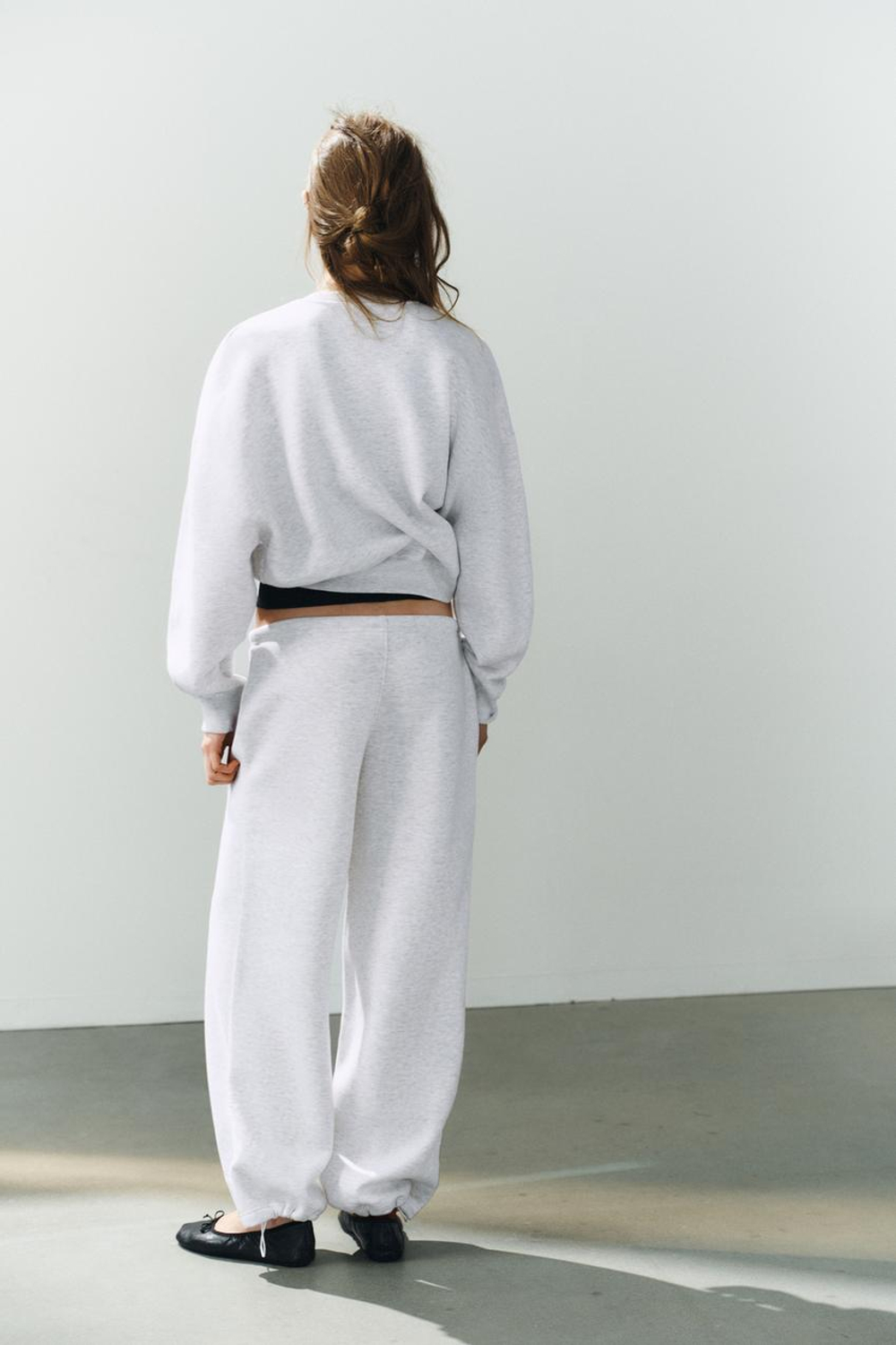 ZARA БАЗОВЫЕ БРЮКИ ПРЯМОГО КРОЯ, СЕРЫЙ МЕЛАНЖ