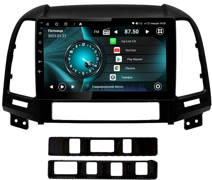 Магнитола для Hyundai Santa Fe 2006-2012 (рамка черная) - Vaycar VA23-0008 на Android 13, 4G SIM-слот