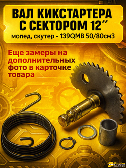Зубчатый сектор кикстартера для скутера с двигателем 139QMB