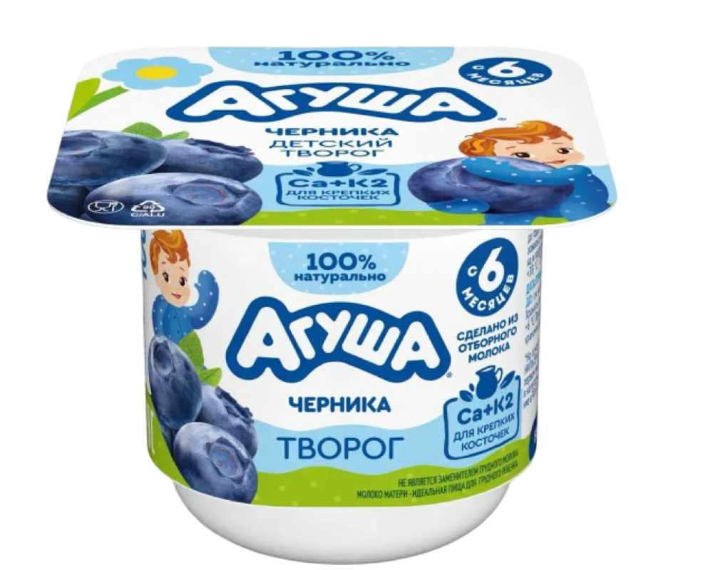 Творог Агуша 3,9% черника 100г