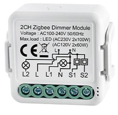 реле диммер 2 канальный / zigbee / GS-ZMD02
