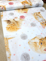 0.5м. Ткань для детского постельного белья, "Рыжие котята",шир. 150см, хлопок 100%, плотн. 102, отрез 1.5х0.5 метра