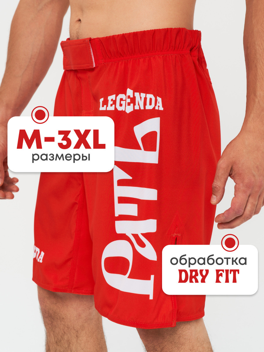 Шорты спортивные ММА LEGENDA Рать, красные