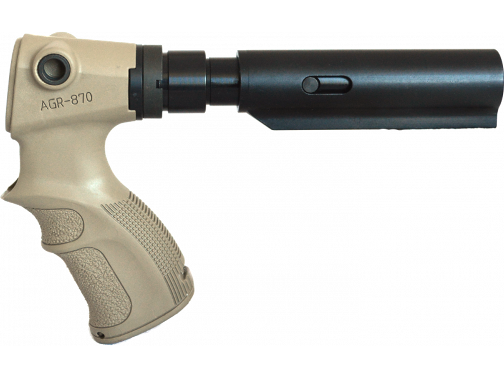 Телескопический приклад с амортизатором AGR 870 FK SB на Remington 870, песок, FAB Defense