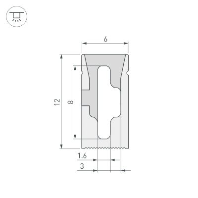 Силиконовый профиль WPH-FLEX-0612-SIDE-S8-5m WHITE (Arlight, Силикон)