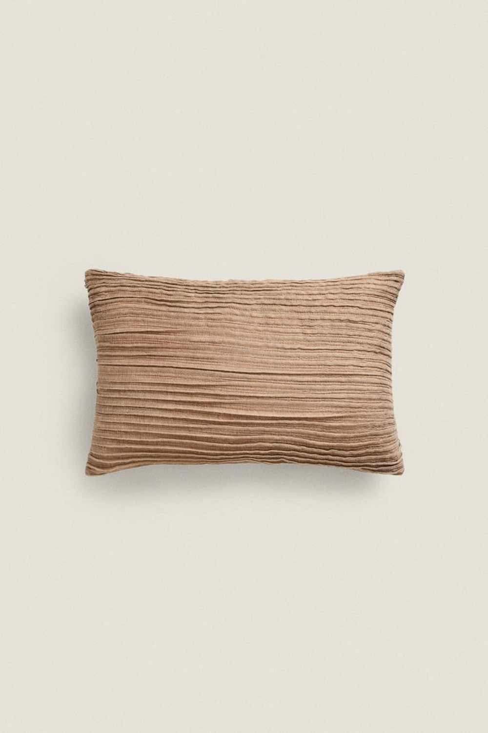 ZARA HOME ЧЕХОЛ ДЛЯ ДЕКОРАТИВНОЙ ПОДУШКИ С ТИСНЕНИЕМ В ПОЛОСКУ, СВЕТЛО-БЕЖЕВЫЙ