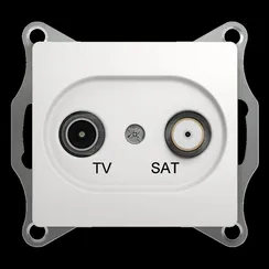 Розетка TV+SAT одиночная, 1 дБ Systeme Electric Glossa Белый GSL000197
