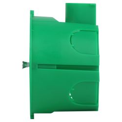 Коробка установочная ЭРА KUTS1-68-45-green зеленая 68х45мм для твердых стен с саморезами, один стыковочный узел IP20 | Коробки монтажные установочные для твердых стен