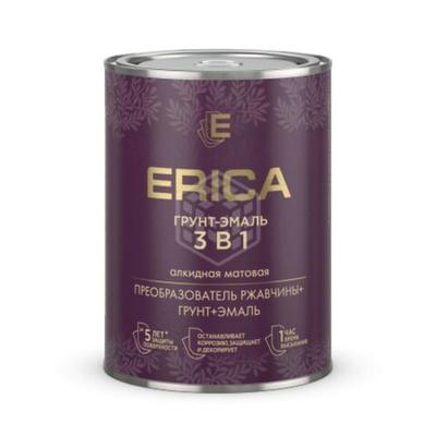 Грунт-эмаль Erica 3 в 1, белая, 1,8 кг