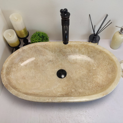 Раковина из оникса Oval Yellow Marmo OO-60659 70x40x13 из натурального камня