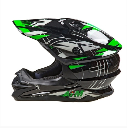 Шлем кроссовый AiM JK803S Green/Black, XL