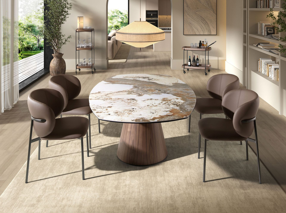 Стул Angel Cerda 4239 из темно-коричневой экокожи