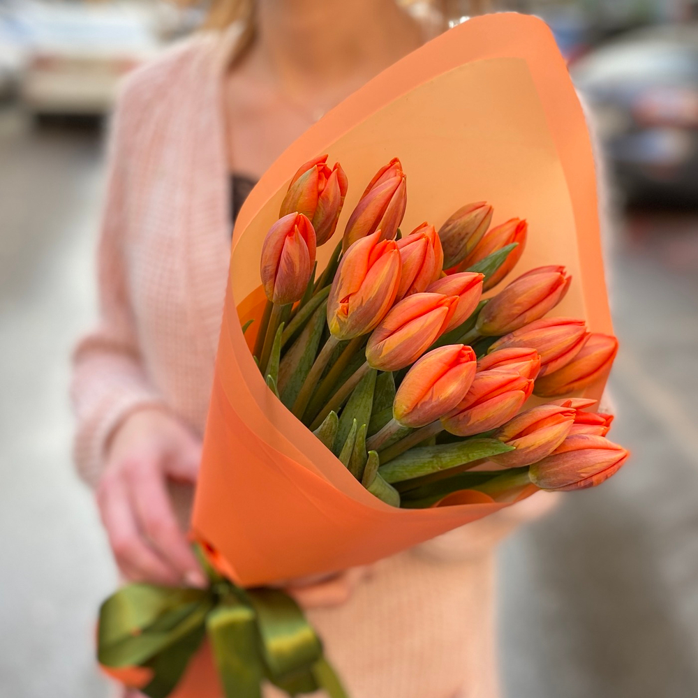 Букет из тюльпанов "Orange Colors"