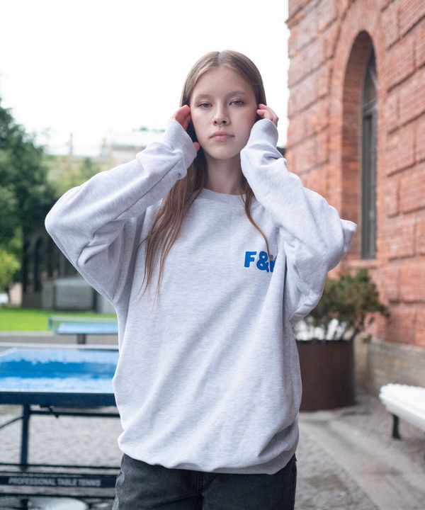 Толстовка F&K меланж серая - фото 3